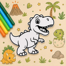 Dino Color Quest – 3-Piece Coloring Plaque Set