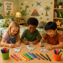 Dino Color Quest – 3-Piece Coloring Plaque Set