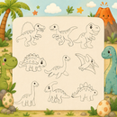DINO SKETCH LAB – Dinosaur Drawing Template