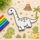 Dino Color Quest – 3-Piece Coloring Plaque Set